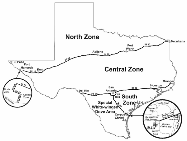 Texas Dove Hunting Boundary Map