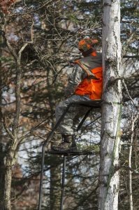 deer hunter in tree stand